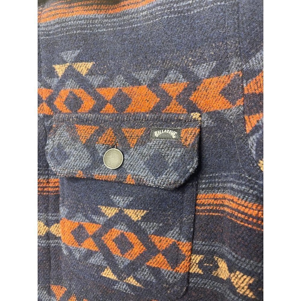 Billabong Fleece Lined Aztec Geometric Collared Jacket Pockets SZ S NEW - Picture 13 of 14